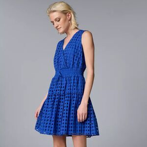 Women's Simply Vera Vera Wang Smocked Short Dress "Barrett Bay" Size: XS